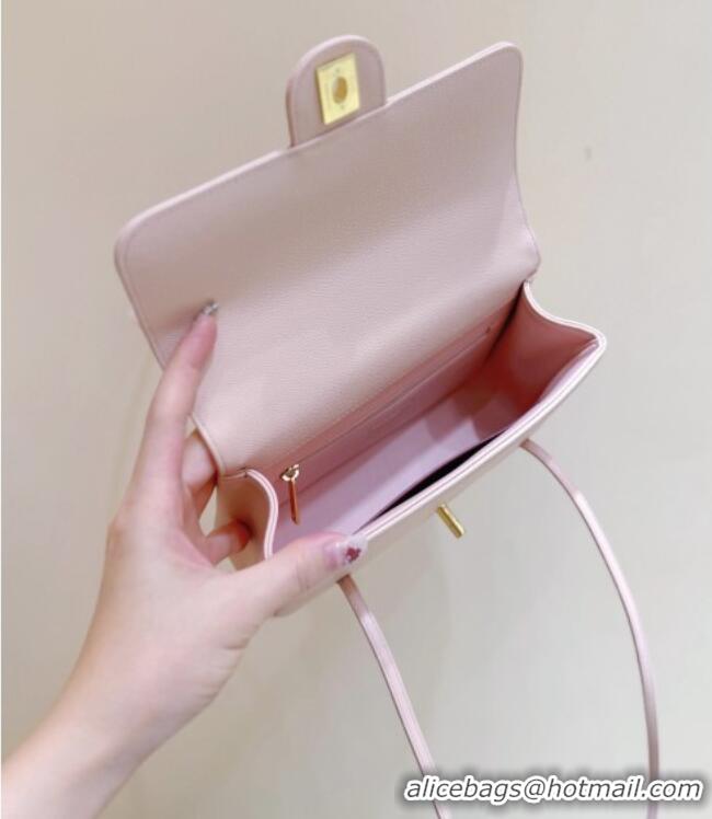 Promotional Chanel Small Flap Bag in Grained Shiny Calfskin AS6130 Light Pink Spring-Summer 2026 Top Quality