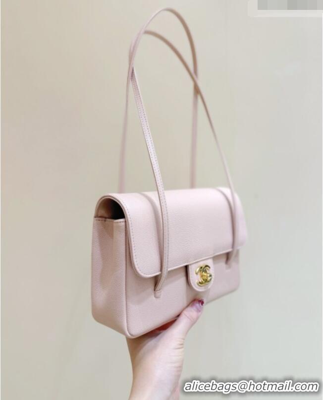 Promotional Chanel Small Flap Bag in Grained Shiny Calfskin AS6130 Light Pink Spring-Summer 2026 Top Quality
