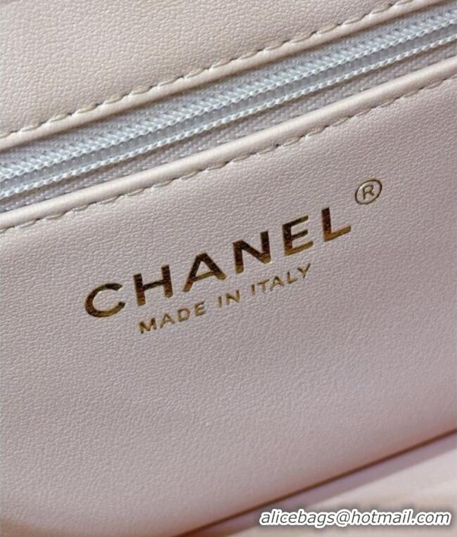 Promotional Chanel Small Flap Bag in Grained Shiny Calfskin AS6130 Light Pink Spring-Summer 2026 Top Quality