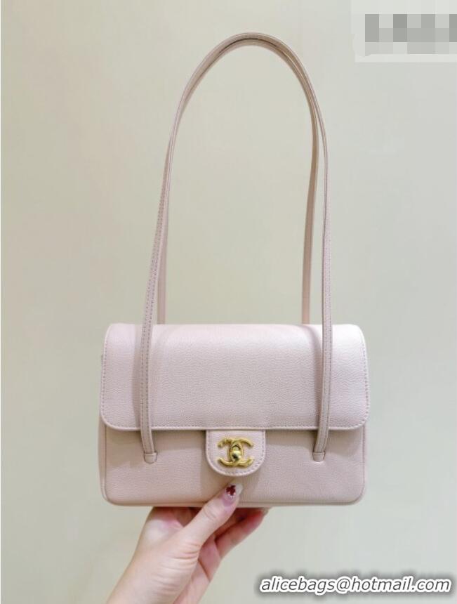 Promotional Chanel Small Flap Bag in Grained Shiny Calfskin AS6130 Light Pink Spring-Summer 2026 Top Quality