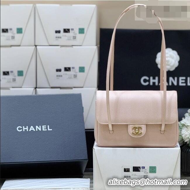 Promotional Chanel Small Flap Bag in Grained Shiny Calfskin AS6130 Light Pink Spring-Summer 2026 Top Quality