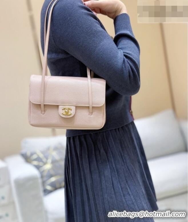 Promotional Chanel Small Flap Bag in Grained Shiny Calfskin AS6130 Light Pink Spring-Summer 2026 Top Quality