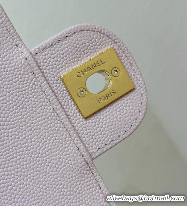 Promotional Chanel Small Flap Bag in Grained Shiny Calfskin AS6130 Light Pink Spring-Summer 2026 Top Quality