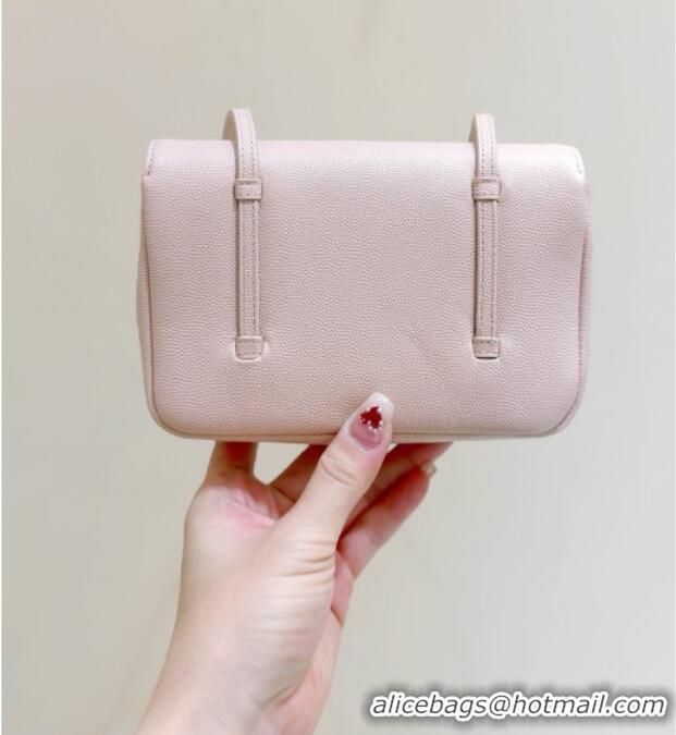 Pretty Style Chanel Grained Shiny Calfskin Clutch with Leather Strap AP5068 Light Pink 2026 Top Quality