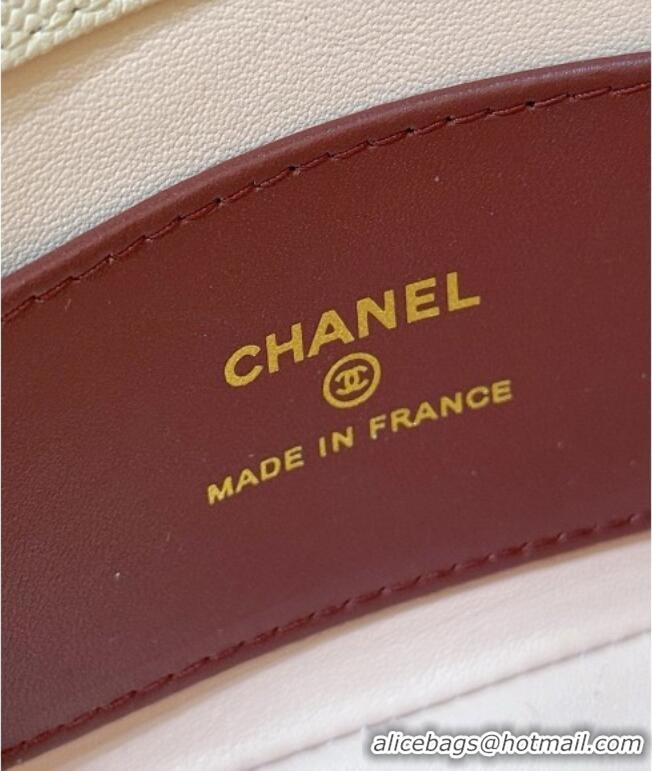 Pretty Style Chanel Grained Shiny Calfskin Clutch with Leather Strap AP5068 Light Pink 2026 Top Quality