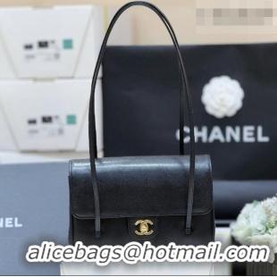 New Design Chanel Small Flap Bag in Grained Shiny Calfskin AS6130 Black Spring-Summer 2026 Top Quality