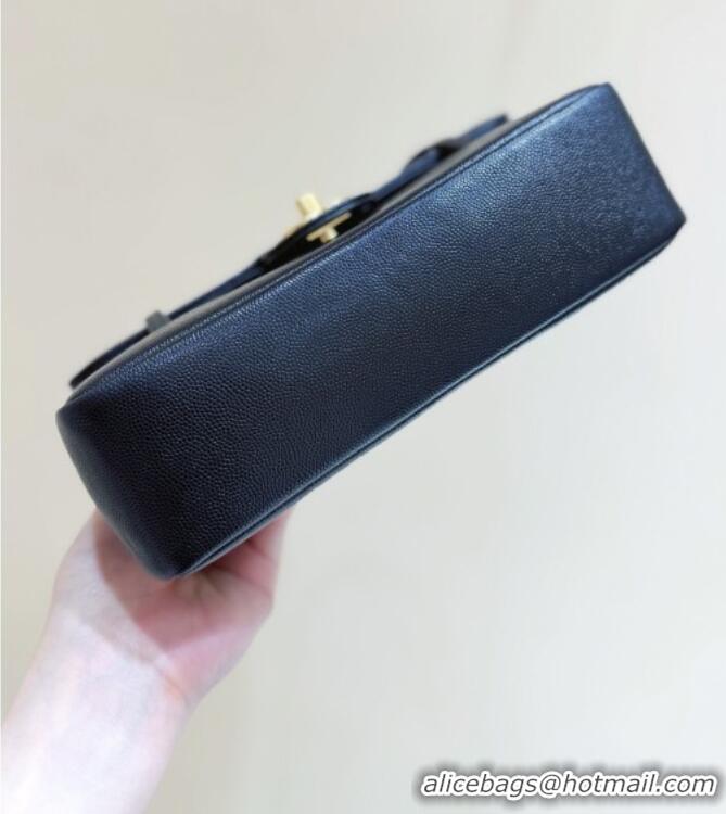 New Design Chanel Small Flap Bag in Grained Shiny Calfskin AS6130 Black Spring-Summer 2026 Top Quality