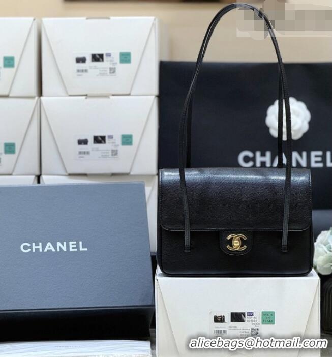 New Design Chanel Small Flap Bag in Grained Shiny Calfskin AS6130 Black Spring-Summer 2026 Top Quality