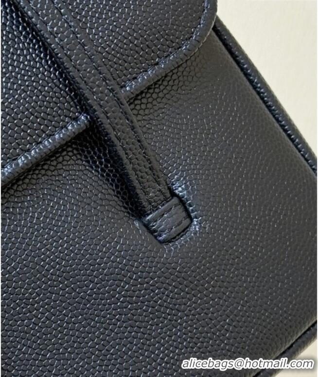 New Design Chanel Small Flap Bag in Grained Shiny Calfskin AS6130 Black Spring-Summer 2026 Top Quality