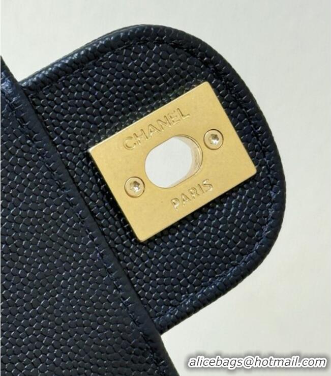New Design Chanel Small Flap Bag in Grained Shiny Calfskin AS6130 Black Spring-Summer 2026 Top Quality
