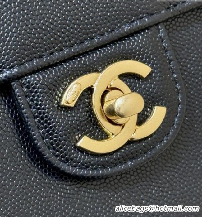 New Design Chanel Small Flap Bag in Grained Shiny Calfskin AS6130 Black Spring-Summer 2026 Top Quality