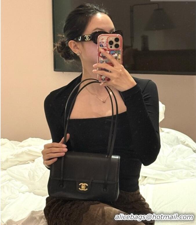 New Design Chanel Small Flap Bag in Grained Shiny Calfskin AS6130 Black Spring-Summer 2026 Top Quality