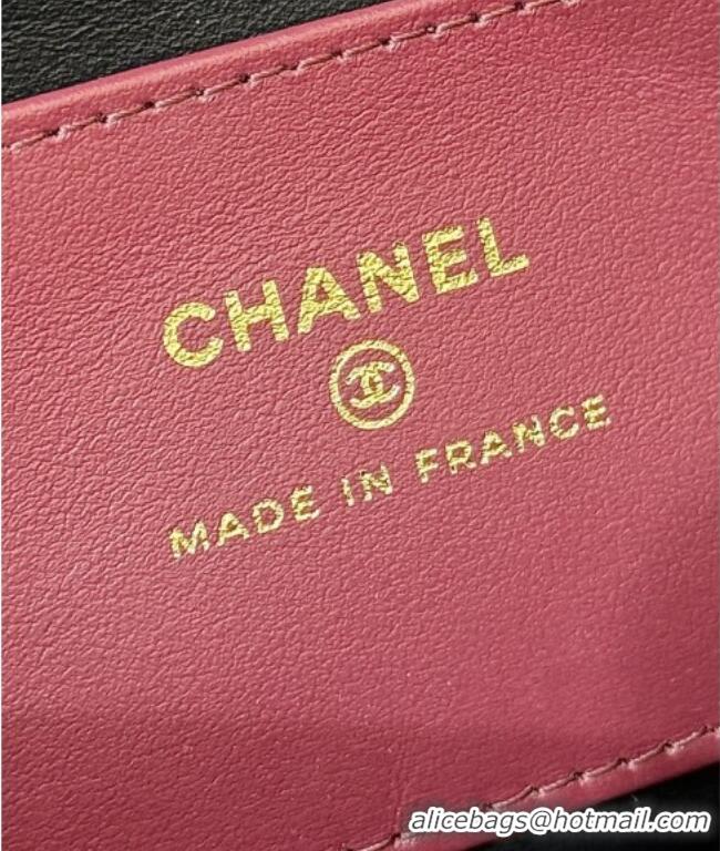 Well Crafted Chanel Grained Shiny Calfskin Clutch with Leather Strap AP5068 Black 2026 Top Quality