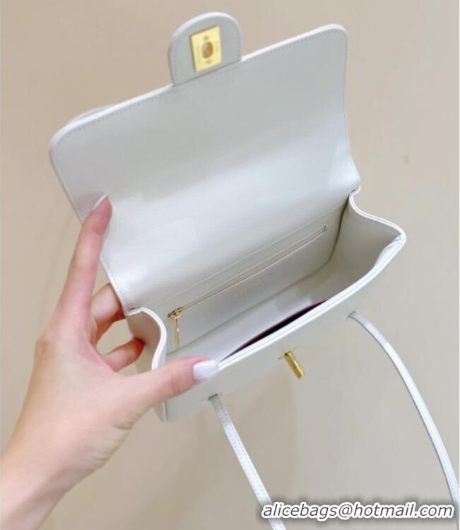 Good Taste Chanel Small Flap Bag in Grained Shiny Calfskin AS6130 White Spring-Summer 2026 Top Quality