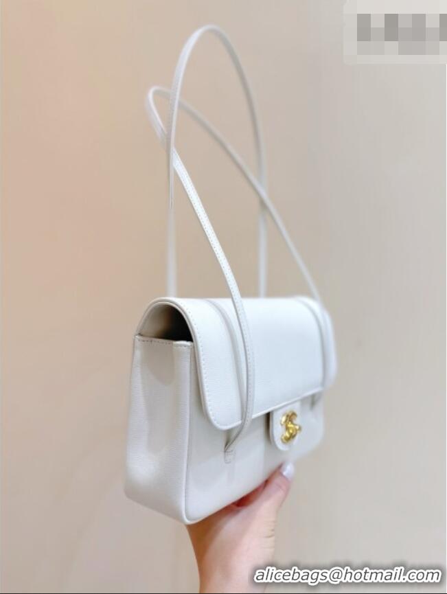 Good Taste Chanel Small Flap Bag in Grained Shiny Calfskin AS6130 White Spring-Summer 2026 Top Quality