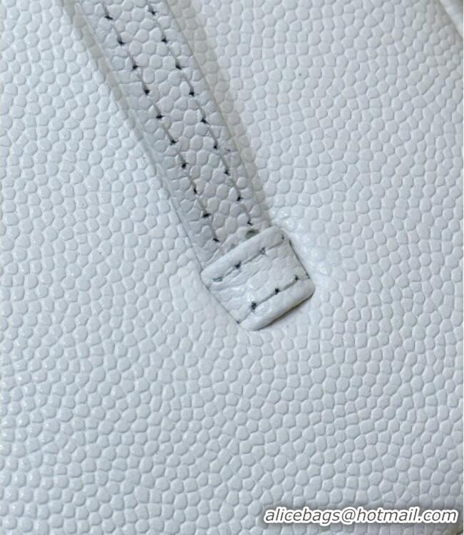 Luxury Cheap Chanel Grained Shiny Calfskin Clutch with Leather Strap AP5068 White 2026 Top Quality
