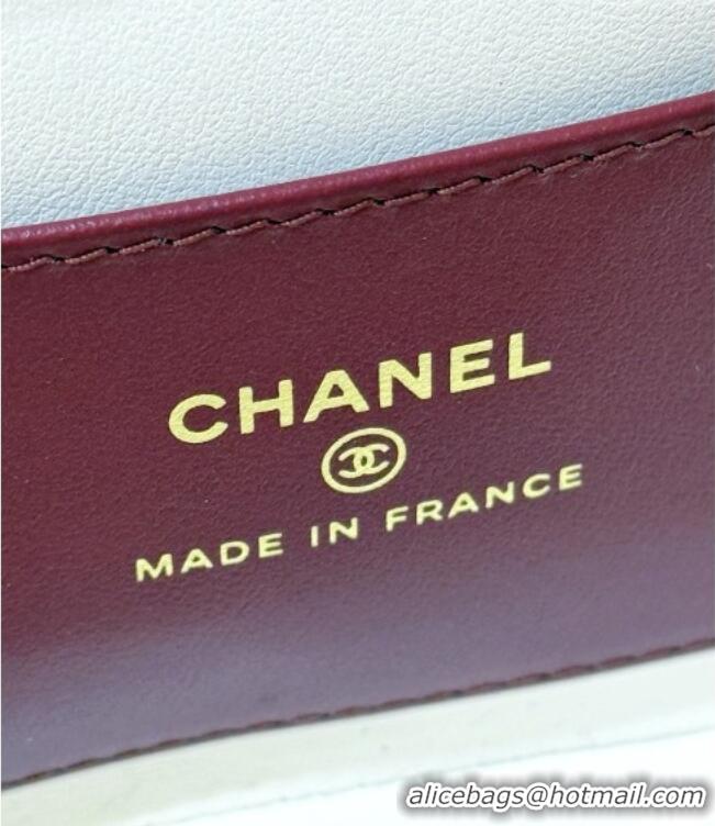 Luxury Cheap Chanel Grained Shiny Calfskin Clutch with Leather Strap AP5068 White 2026 Top Quality