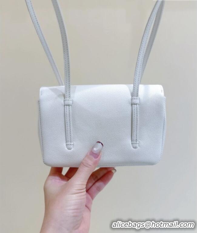 Luxury Cheap Chanel Grained Shiny Calfskin Clutch with Leather Strap AP5068 White 2026 Top Quality