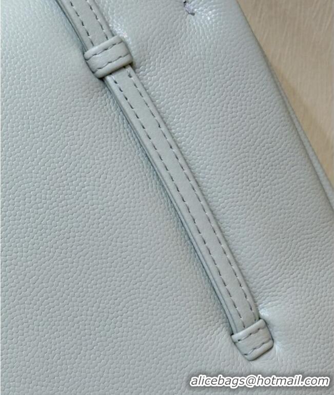 Best Price Chanel Small Flap Bag in Grained Shiny Calfskin AS6130 Light Blue Spring-Summer 2026 Top Quality