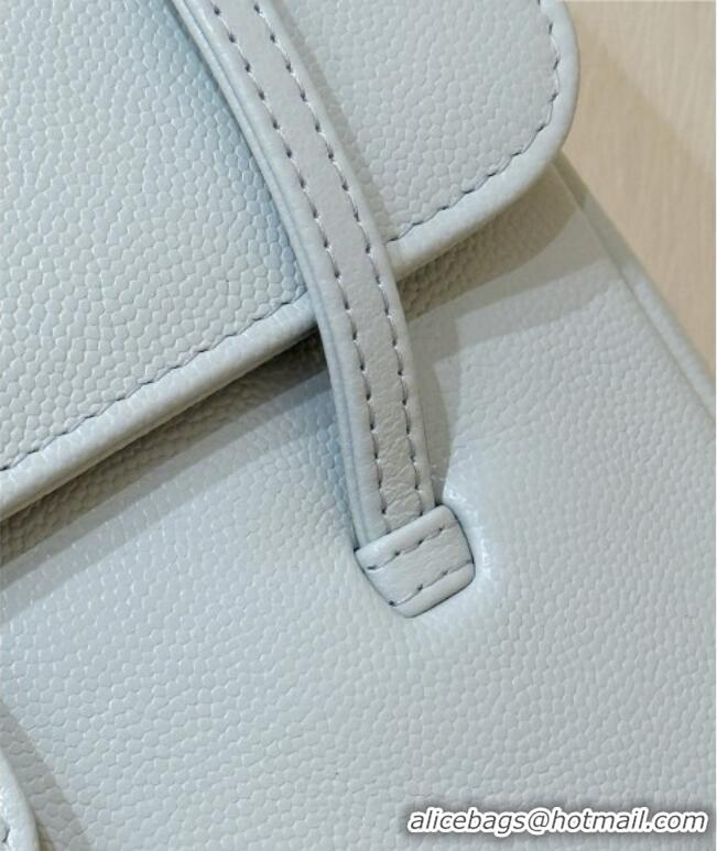 Best Price Chanel Small Flap Bag in Grained Shiny Calfskin AS6130 Light Blue Spring-Summer 2026 Top Quality