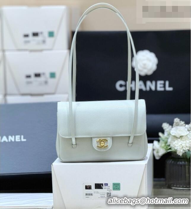 Best Price Chanel Small Flap Bag in Grained Shiny Calfskin AS6130 Light Blue Spring-Summer 2026 Top Quality