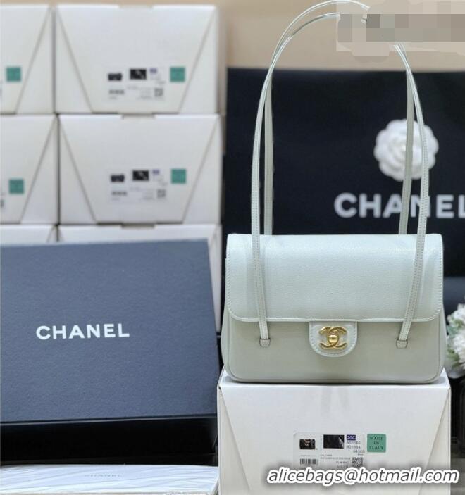 Best Price Chanel Small Flap Bag in Grained Shiny Calfskin AS6130 Light Blue Spring-Summer 2026 Top Quality