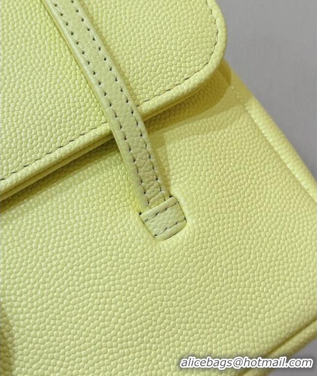 Famous Brand Chanel Small Flap Bag in Grained Shiny Calfskin AS6130 Yellow Spring-Summer 2026 Top Quality