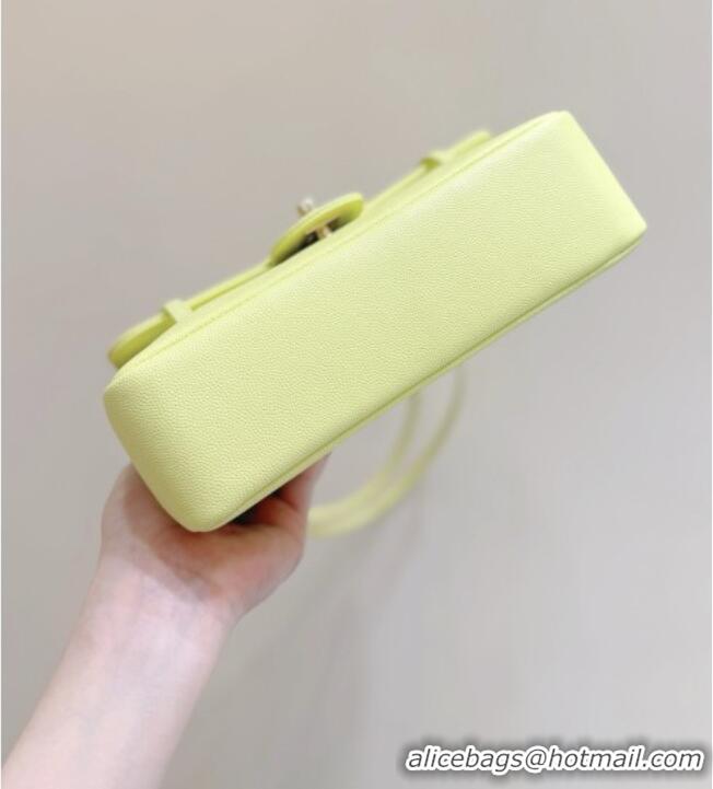 Famous Brand Chanel Small Flap Bag in Grained Shiny Calfskin AS6130 Yellow Spring-Summer 2026 Top Quality