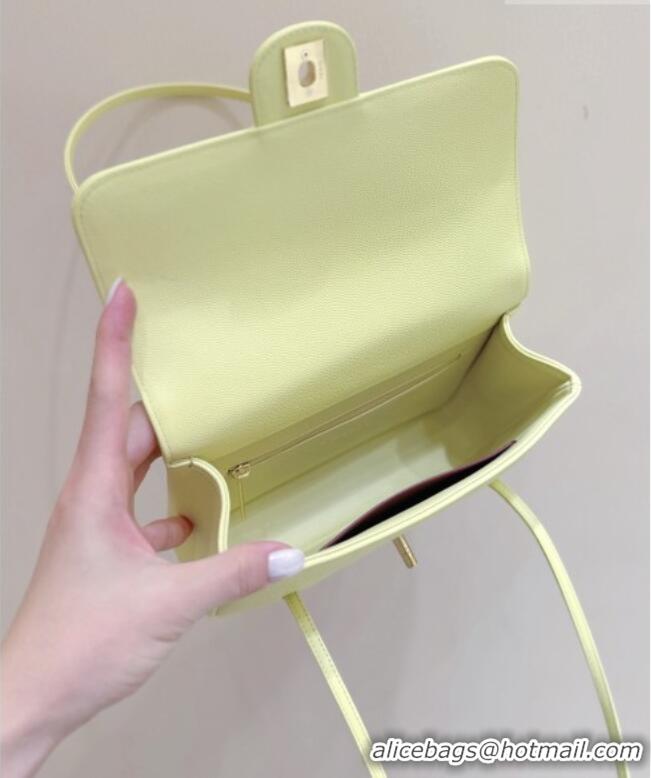 Famous Brand Chanel Small Flap Bag in Grained Shiny Calfskin AS6130 Yellow Spring-Summer 2026 Top Quality