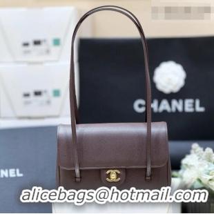 Buy Cheap Chanel Small Flap Bag in Grained Shiny Calfskin AS6130 Red Brown Spring-Summer 2026 Top Quality