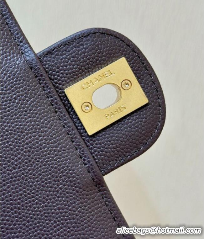 Buy Cheap Chanel Small Flap Bag in Grained Shiny Calfskin AS6130 Red Brown Spring-Summer 2026 Top Quality