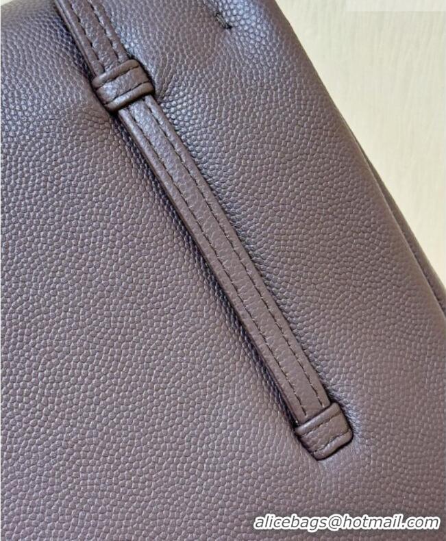 Buy Cheap Chanel Small Flap Bag in Grained Shiny Calfskin AS6130 Red Brown Spring-Summer 2026 Top Quality