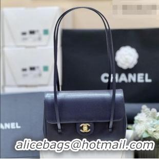 Promotional Chanel Small Flap Bag in Grained Shiny Calfskin AS6130 Deep Blue Spring-Summer 2026 Top Quality