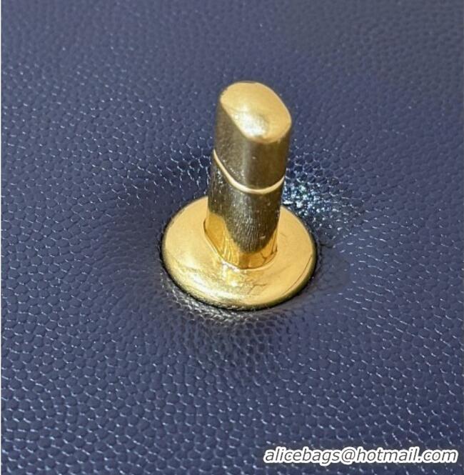 Promotional Chanel Small Flap Bag in Grained Shiny Calfskin AS6130 Deep Blue Spring-Summer 2026 Top Quality