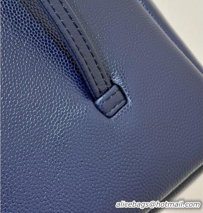 Promotional Chanel Small Flap Bag in Grained Shiny Calfskin AS6130 Deep Blue Spring-Summer 2026 Top Quality