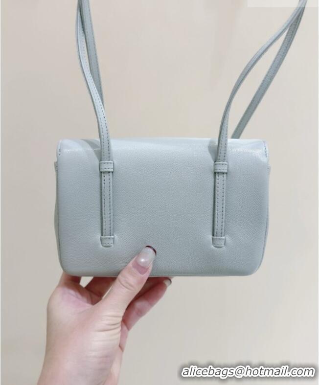 Classic Chanel Grained Shiny Calfskin Clutch with Leather Strap AP5068 Light Blue 2026 Top Quality