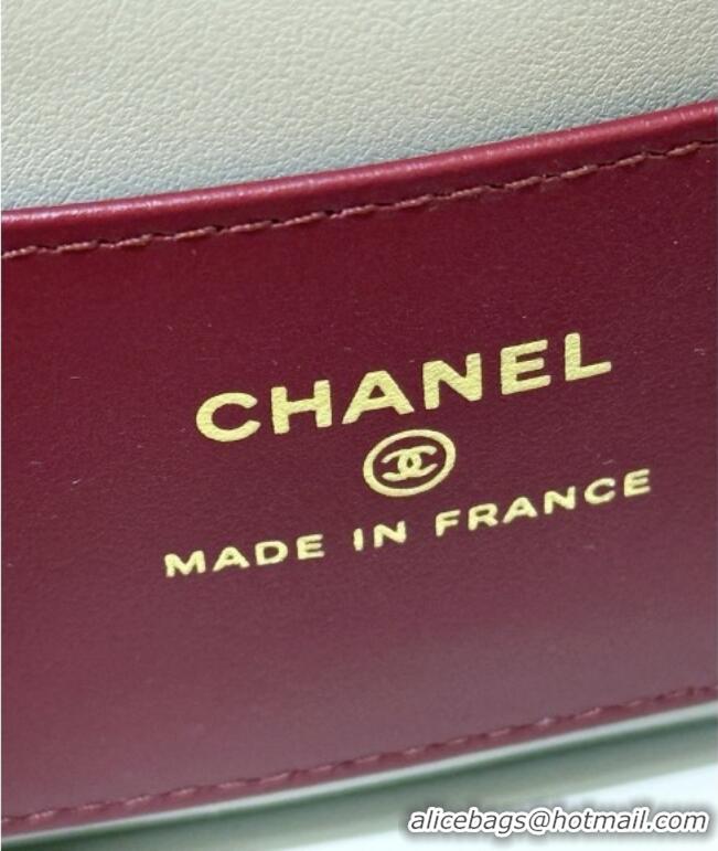 Classic Chanel Grained Shiny Calfskin Clutch with Leather Strap AP5068 Light Blue 2026 Top Quality