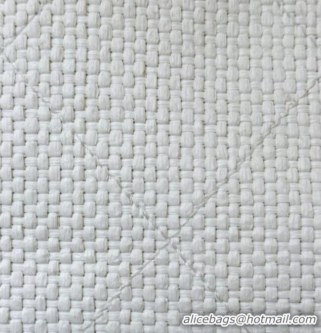 Famous Brand Chanel Braided Straw Small Shopping Tote Bag AS6015 White 2026 Top Quality