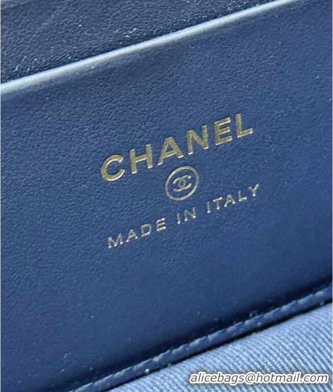 Market Sells Chanel Quilted Denim Vanity Bag with Chain AP4385 Blue 2026 Top Quality