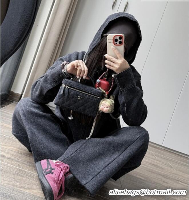 Market Sells Chanel Quilted Denim Vanity Bag with Chain AP4385 Blue 2026 Top Quality