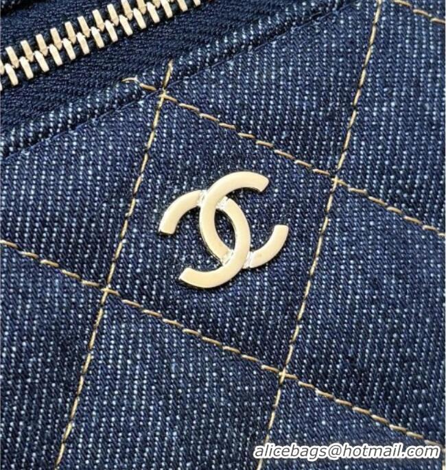 Market Sells Chanel Quilted Denim Vanity Bag with Chain AP4385 Blue 2026 Top Quality
