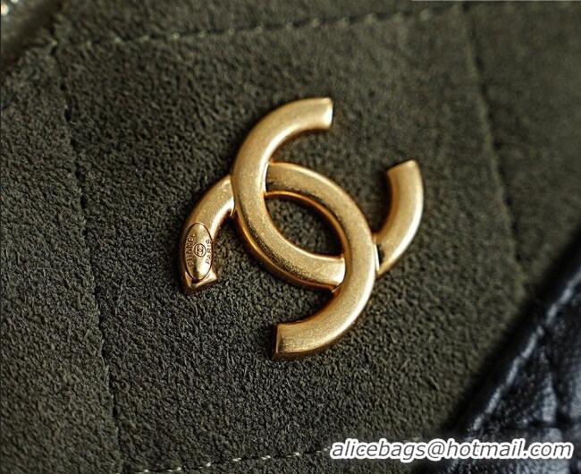 Original Cheap Chanel Vanity with Chain in Suede Calfskin & Shiny Lambskin AP5186 Green 2026