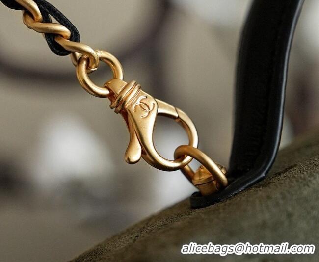 Original Cheap Chanel Vanity with Chain in Suede Calfskin & Shiny Lambskin AP5186 Green 2026