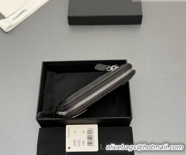 Traditional Specials Chanel Zipped Short Wallet in Lambskin Leather AP4652 Black/Silver 2026