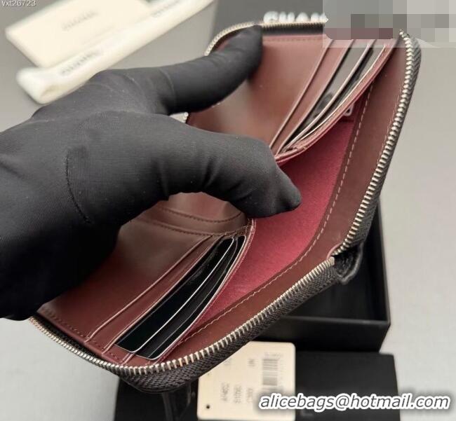 Traditional Specials Chanel Zipped Short Wallet in Lambskin Leather AP4652 Black/Silver 2026