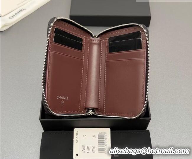 Traditional Specials Chanel Zipped Short Wallet in Lambskin Leather AP4652 Black/Silver 2026