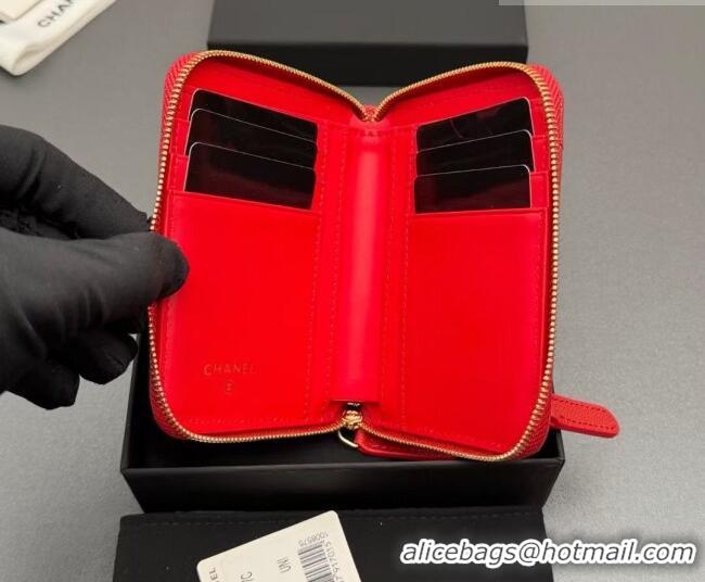Classic Discount Chanel Zipped Short Wallet in Grained Leather AP4652 Bright Red 2026