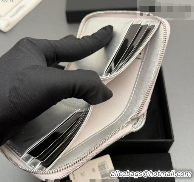 Luxury Cheap Chanel Zipped Short Wallet in Grained Leather AP4652 Silver 2026