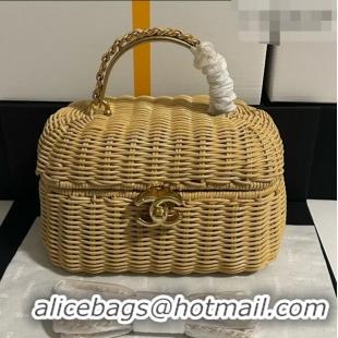 Market Sells Chanel Vanity Case Bag in Braided Rattan AS5993 Gold-Tone 2026
