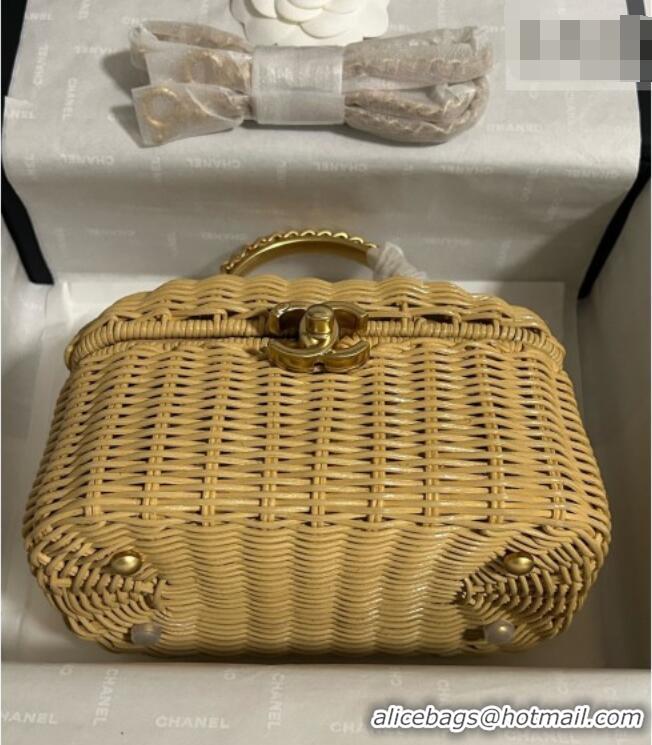 Market Sells Chanel Vanity Case Bag in Braided Rattan AS5993 Gold-Tone 2026